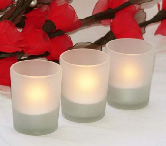Frosted Glass Tealight Votive Candle Holder - Medium